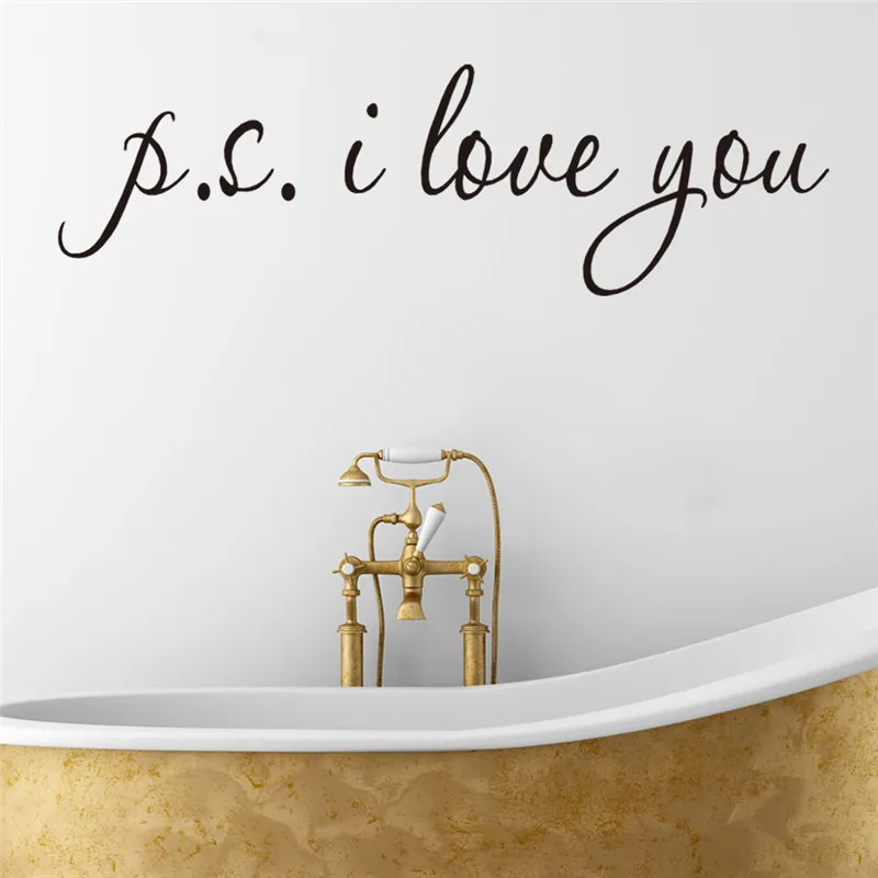 PS I Love You наклейки на стену Наклейка домашний Декор вдохновляющие цитаты для