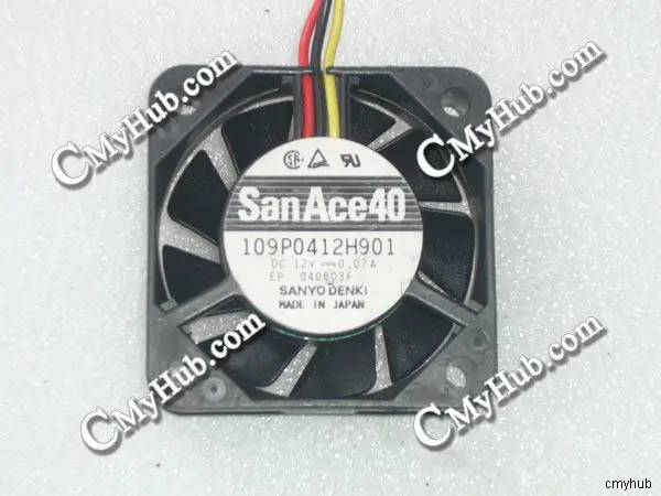 Вентилятор охлаждения для SANYO DENKI SanAce40 109P0412H901 12 в пост. Тока 0.07A 4010 40 мм 40x40x10 3Pin 3