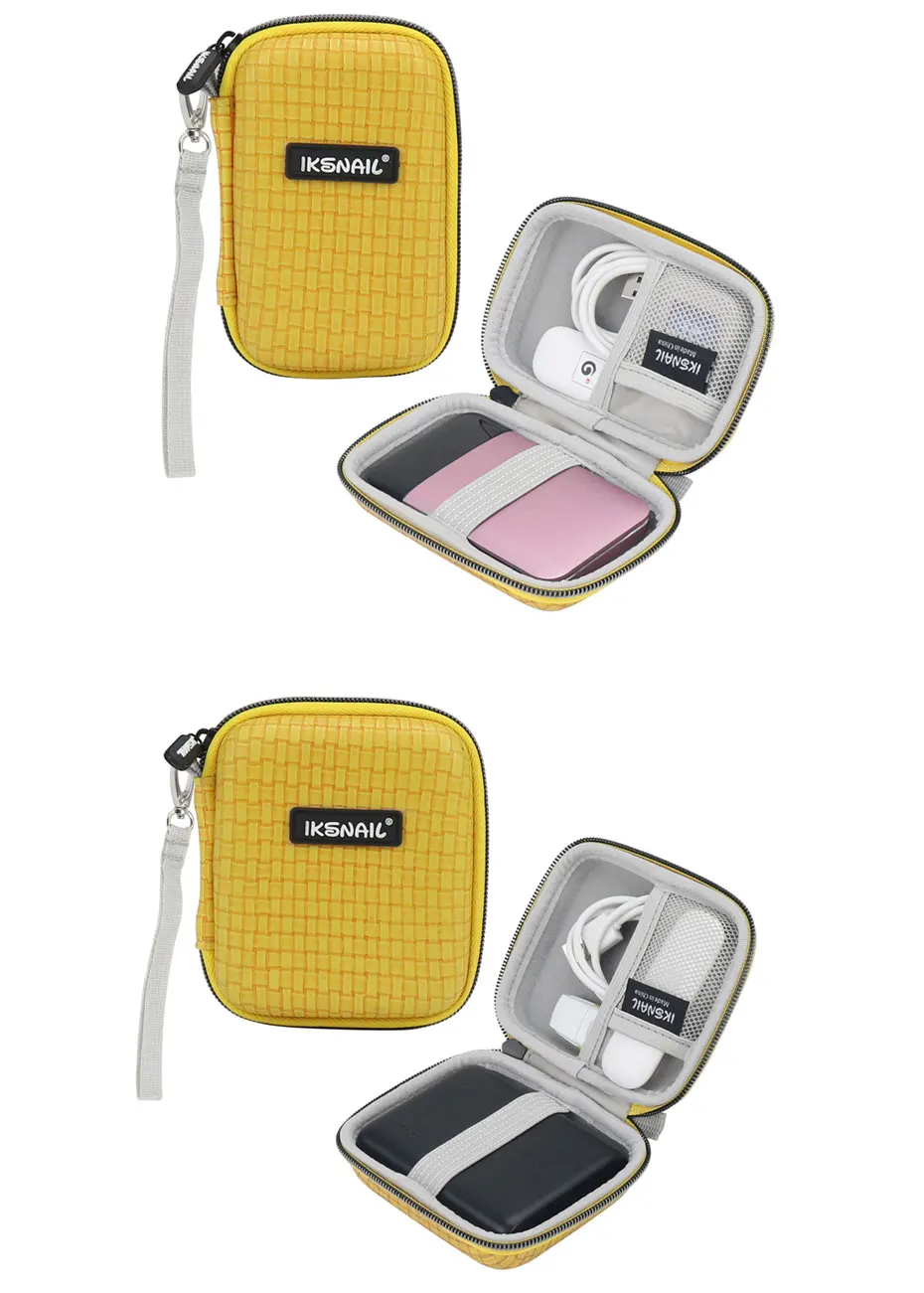 IKSNAIL Shockproof Hard Drive Carrying Earphone Case Pouch Bags For 3 Size Portable External HDD Power Bank Cable Accessories