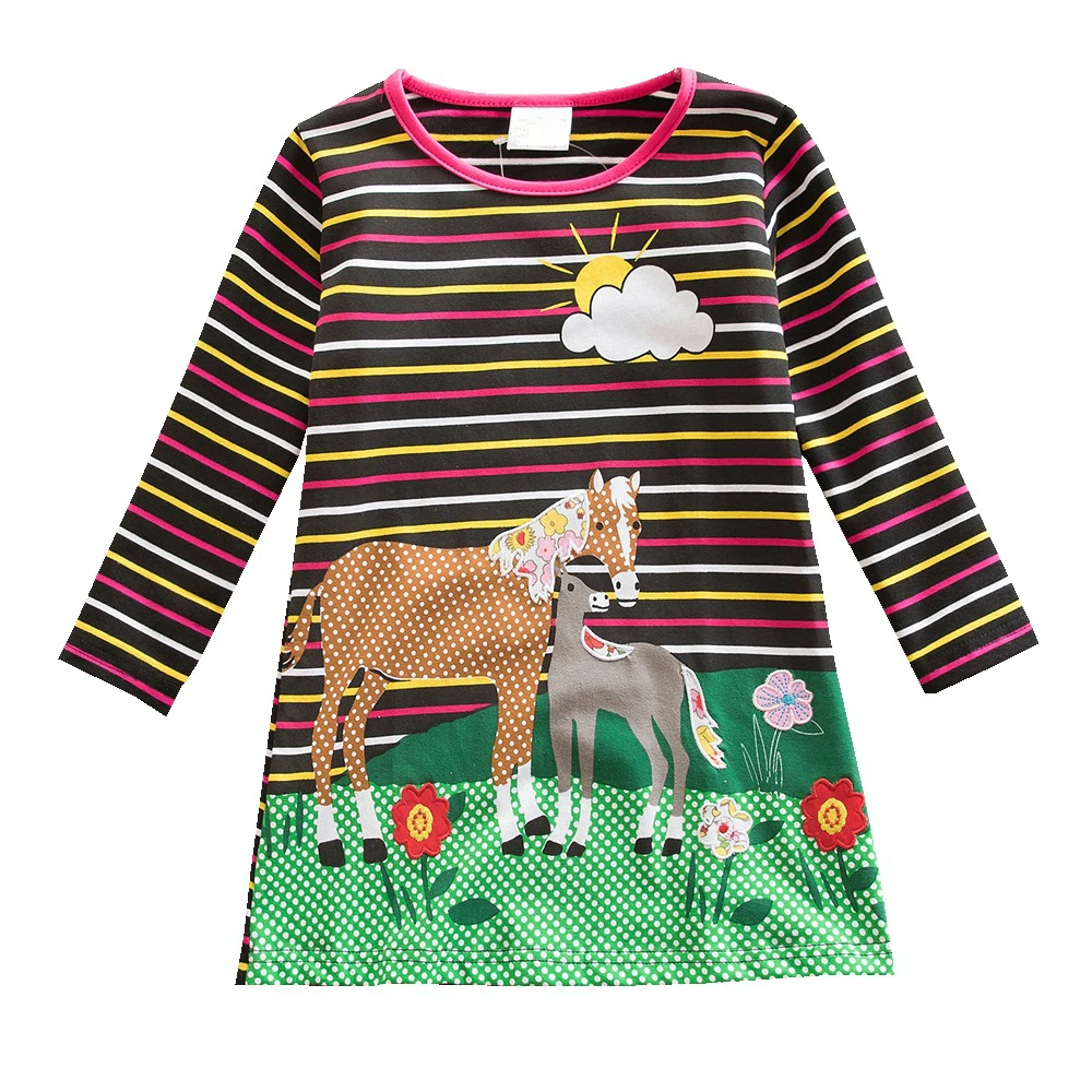 2018 платье с длинным рукавом для маленьких девочек принцессы детская одежда