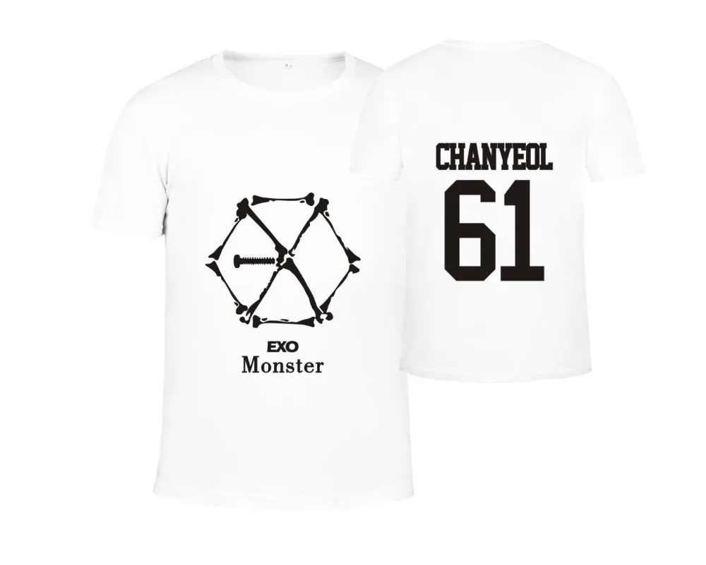 Футболка EXO BAEKHYUN Monster Базовая рубашка для концерта свободная футболка пар топ