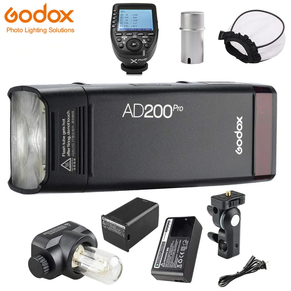 AD200Pro Kit Карманный флэш-светильник Godox AD200Pro 200Ws ttl 2,4G 1/8000 HSS 500 полная мощность вспышки 0,01-2,1 s переработка батареи 2900 mAh/Xpro - Цвет: AD200Pro Kit