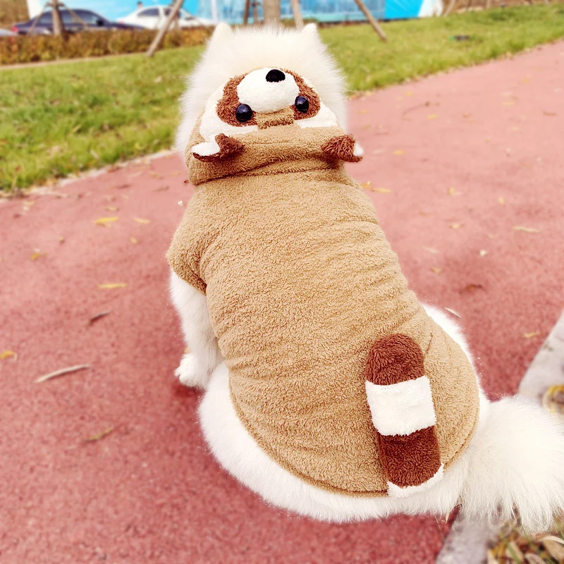 Raccoon Costumes Clothes For That Terrier Thick Winter Warm Pet Coat And Jackets Small Medium Large Animal Cat Poodl Hoodie | Дом и сад