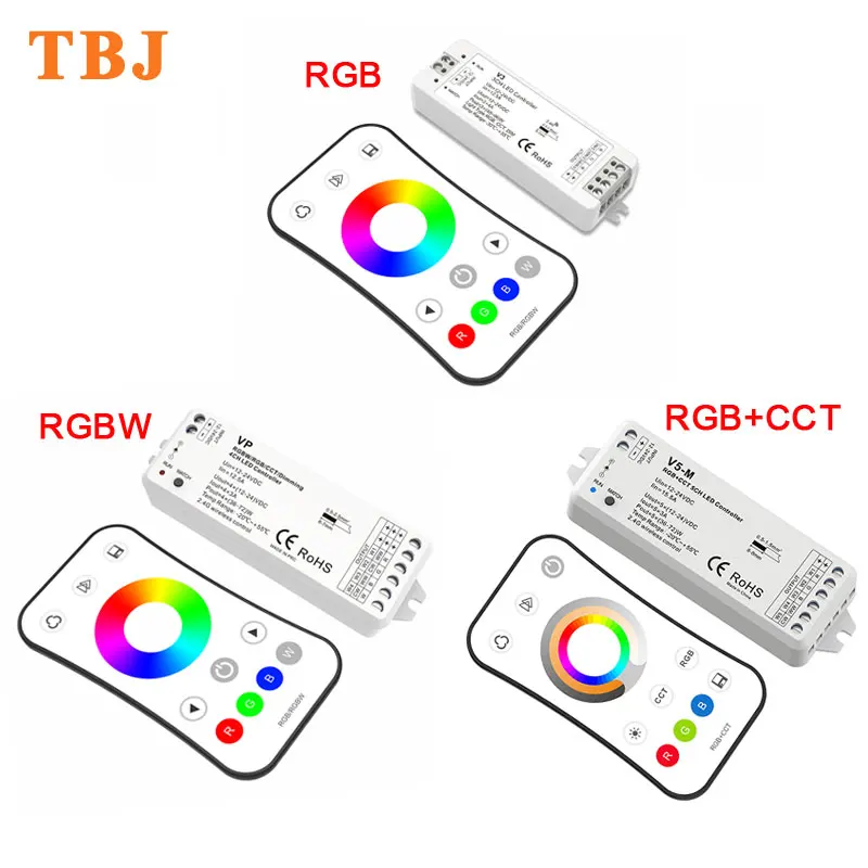 

DC12-24V RGBW RGB+CCT 2.4G 3CH 4CH 5CH RF Touch Remote LED Controller Dimmer Receiver for strip light