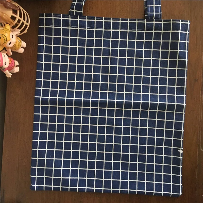 YILE темно-синяя Экологически чистая хлопковая льняная хозяйственная сумка-тоут