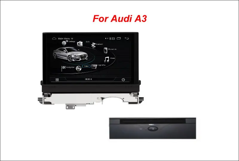 8666-withDVD Автомобильный Android мультимедиа HD сенсорный экран дисплей ТВ для Audi A3 Стерео Аудио Видео Радио CD DVD плеер gps навигационная система - Цвет: 8666-withDVD