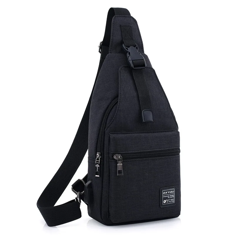 Повседневная мужская и женская сумка мессенджер с usb зарядкой нагрудная