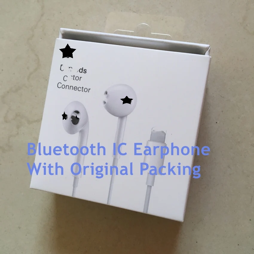 Original White Box 100 шт./лот свет-ning eadphone 8 контактный разъем с Bluetooth IC проводные наушники для iPhone XS 7 7 плюс 8 8 плюс XS M - Цвет: Original White Box