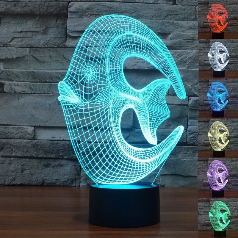 Горячая креативная 3D акриловая лампа Милая Коралловая рыба Led USB ночник 7 цветов Изменение DC 5 V настроение свет настольная лампа дропшиппинг