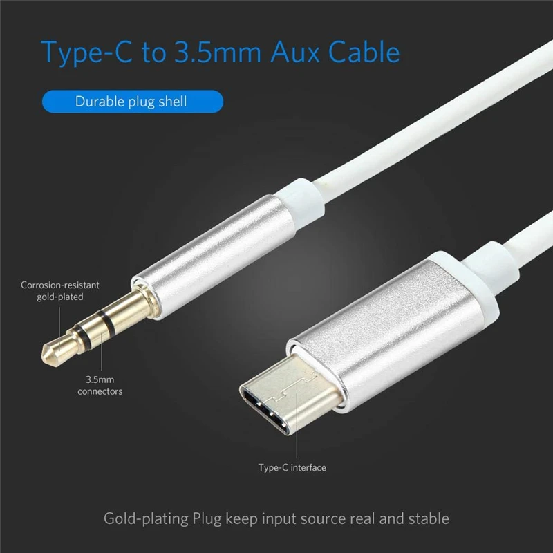 Аудиокабель со штекером Usb Type C и разъемом 3 5 мм стерео шнур для Samsung Galaxy S10 Plus Xiaomi Mi 9