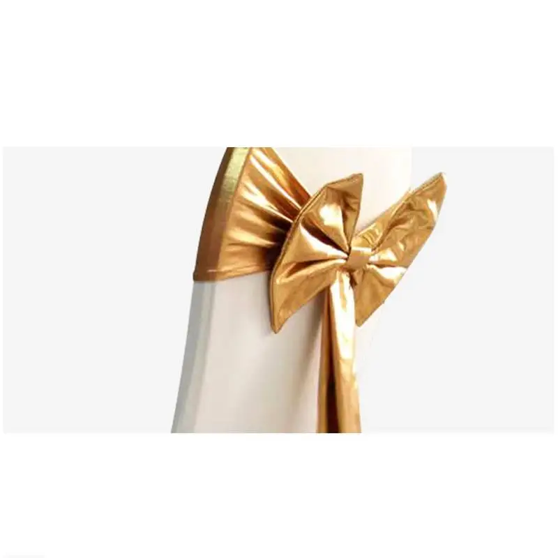 1 шт. Набор чехлов для свадебных стульев покрытый золотом бант банкета вечеринки