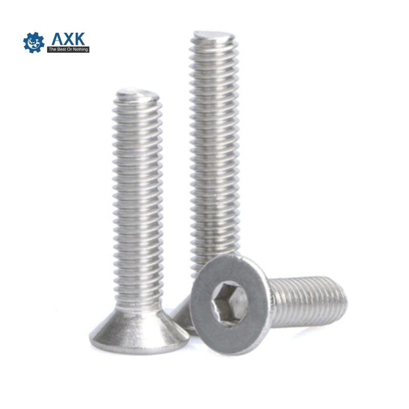 Head Screw Hex Socket Stainless Steel 100pcs/lot M3 Din7991 Machine Stainlness Flat High Quality Service Electrical | Обустройство
