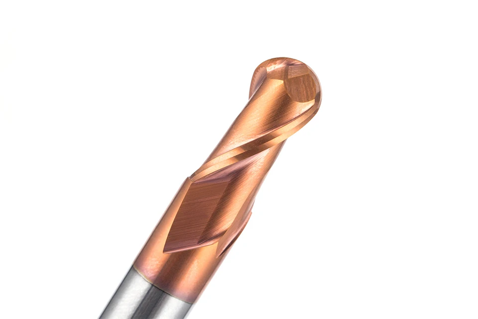 HUHAO 1pc HRC50 Tapered Ball Nose End Mill Tungsten Coated Ball Head Cutter Tungsten Steel R0.5-R6mm CNC Engraving Bit