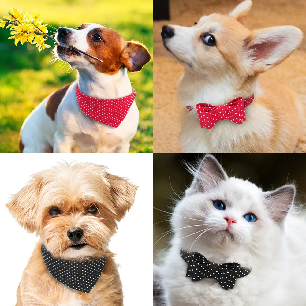 Милый собачий бант для кошек ошейник Banada Puppy Kitten Dot Ошейник Бандана Scraf ожерелье аксессуары для домашних животных для маленьких средних собак кошек