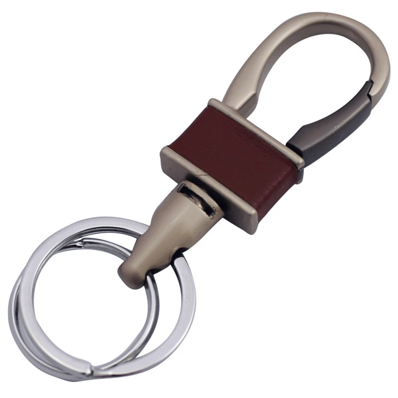 QOONG 2020 Твистер натуральная кожа брелок кольцо держатель модный металлический