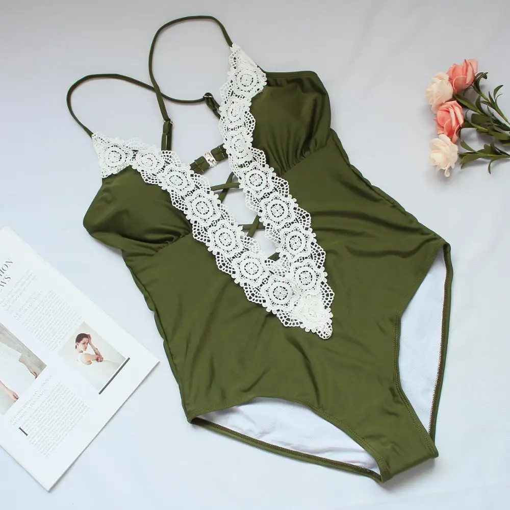 Женский купальник-бикини с глубоким v-образным вырезом сексуальный цельный