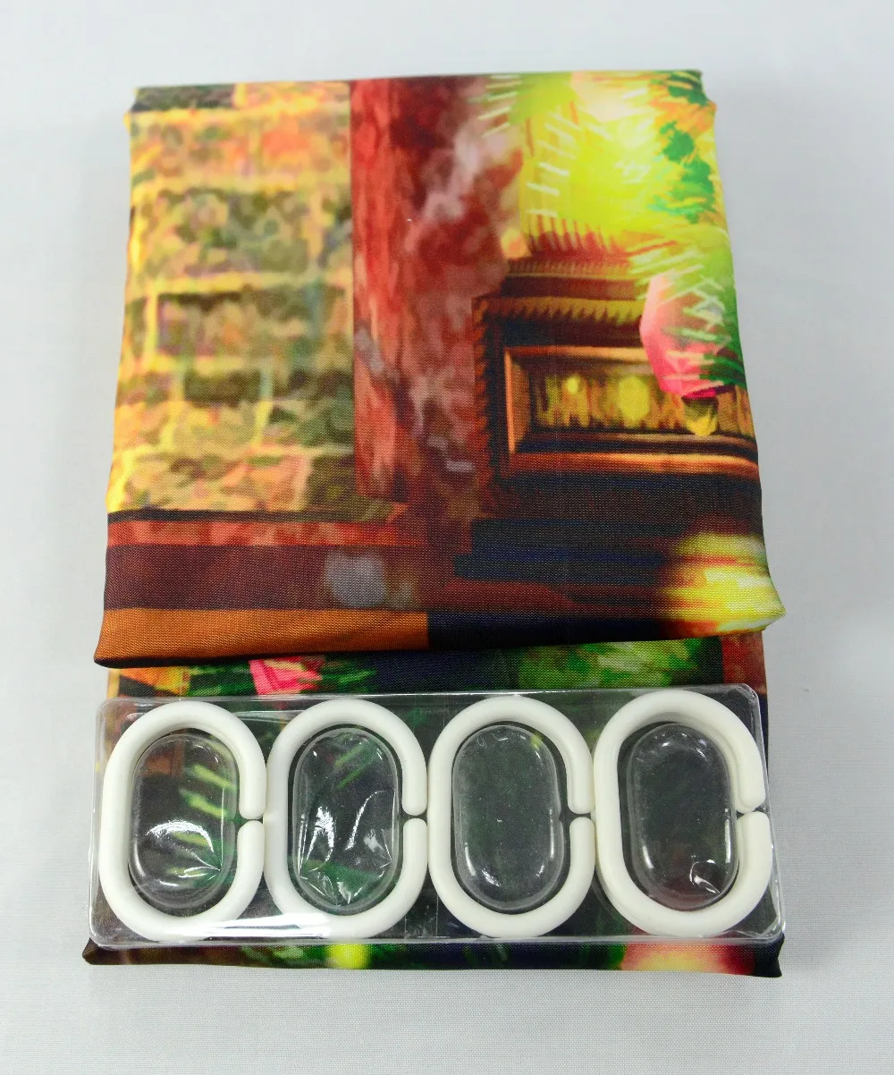 3D Waterproof Shower Curtains Polyester Bathroom Decor Christmas Tree Fireplace Bells Bath Cortinas De Bano 180x180cm | Дом и сад