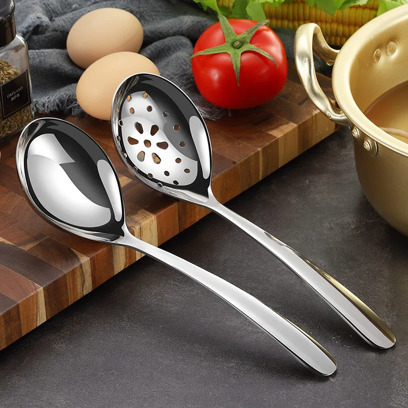 Ложка для супа из нержавеющей стали 304 дуршлаг ситечко ковш кухонные инструменты