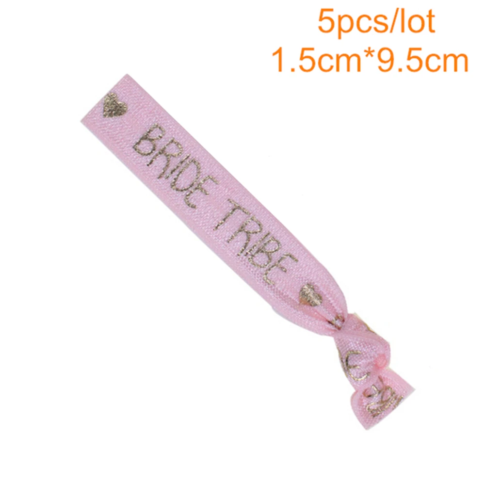 Bride tribe Pink 5 шт., с надписью "Bride To Be" девичник вечерние браслет для невесты команда надпись «Bride Tribe» наручный ремень девичник Свадебные уп IdentificationMark, Q - Цвет: Bride tribe Pink