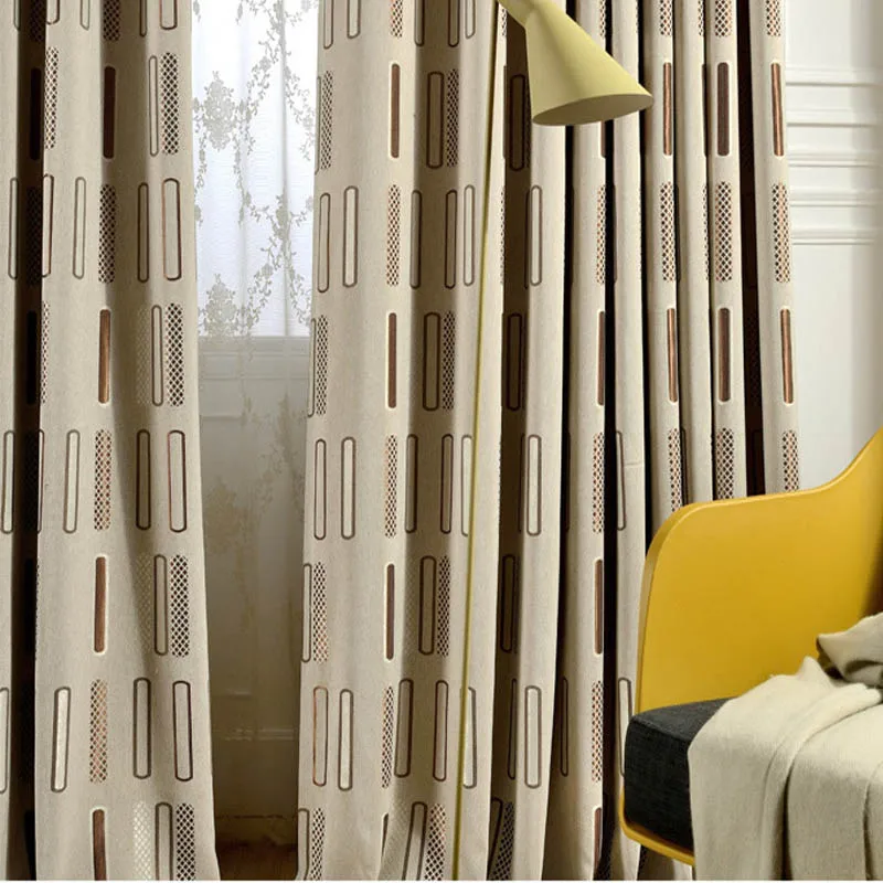 Современные затемняющие шторы для гостиной жалюзи гемометрические занавески