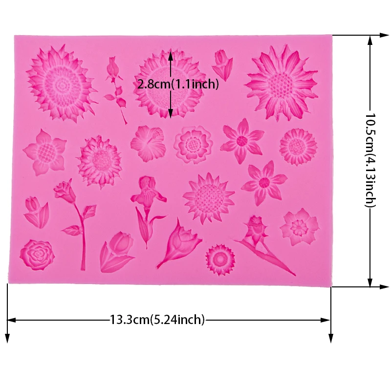 Множество цветов розы Подсолнухи торт шоколад форма для кухни инструменты