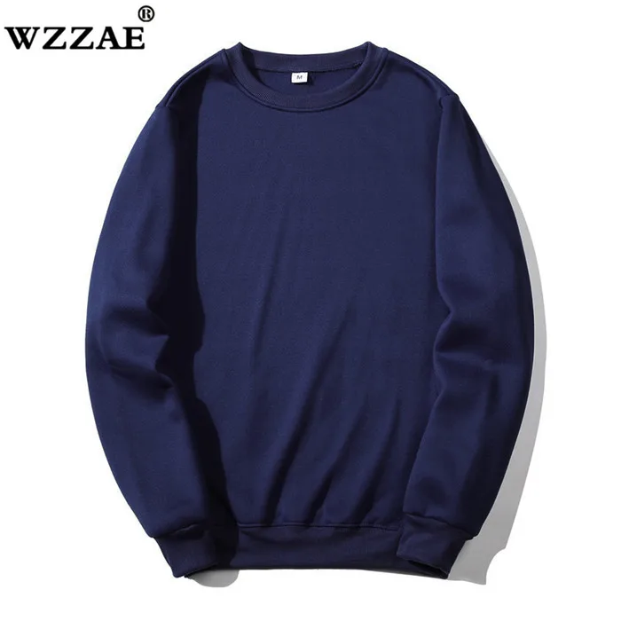 Navy Blue Однотонные свитшоты новые весенние осенние модные толстовки мужские большие размеры теплые флисовые пальто мужские брендовые хип-хоп толстовки свитшоты - Цвет: Navy Blue