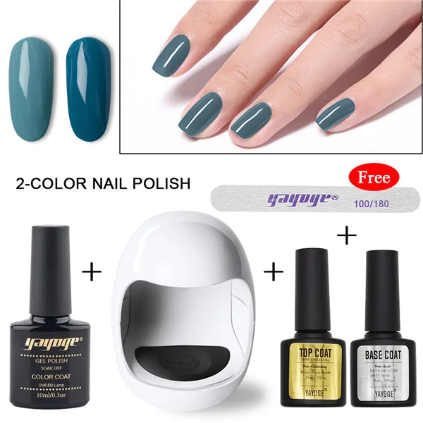 DX-2P-13 Yayoge УФ светодиодный светильник 3 Вт мини USB сушилка с 5 pcs nail гель поли набор лак для ногтей Soak Off маникюрный набор - Цвет: DX-2P-13