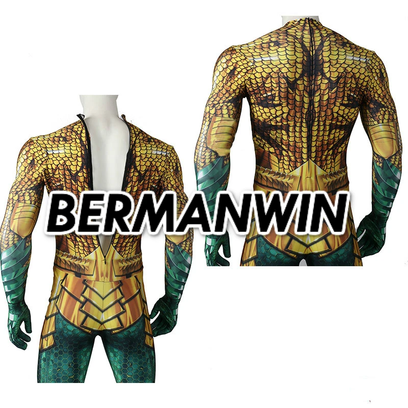 BERMANWIN высокое качество мышечный оттенок Аквамен Косплей Костюм новейший костюм