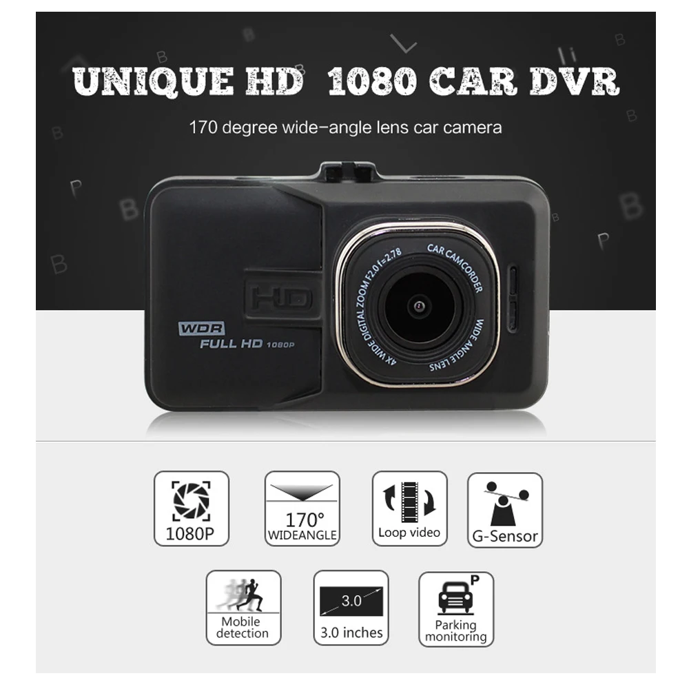 Aoluoya 170 градусов универсальная DVR камера Dash Cam Full HD 1080P камера 3,0 дюймов с двумя объективами фронтальная и тыловая камера видео запись