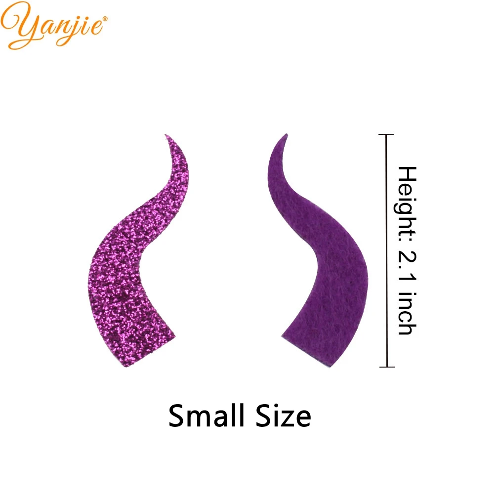 10pairs/lot Glitter Felt Devil Horn For Girls Women Headband Hot Sale Halloween Party Kids Hair Bow DIY Hair Accessories