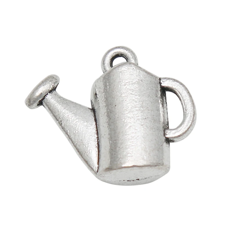 RAINXTAR Antique Silver Color Alloy Grandma Watering Can Charms Gardener Watering Pot Jewelry Charms 15*17mm 20pcs AAC1867