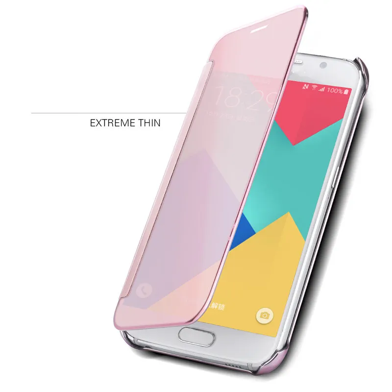 Snzvok зеркальное покрытие умный флип-кейс для samsung A3 A5 A7 A8 2018 A9 PRO флип чехол Galaxy S6 S7