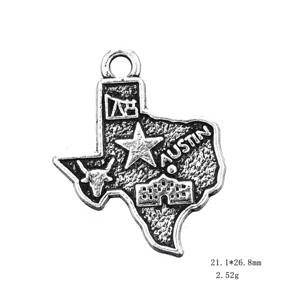 Рыболовный крючок 20 штук цинковый сплав античный посеребренный Техасский штат