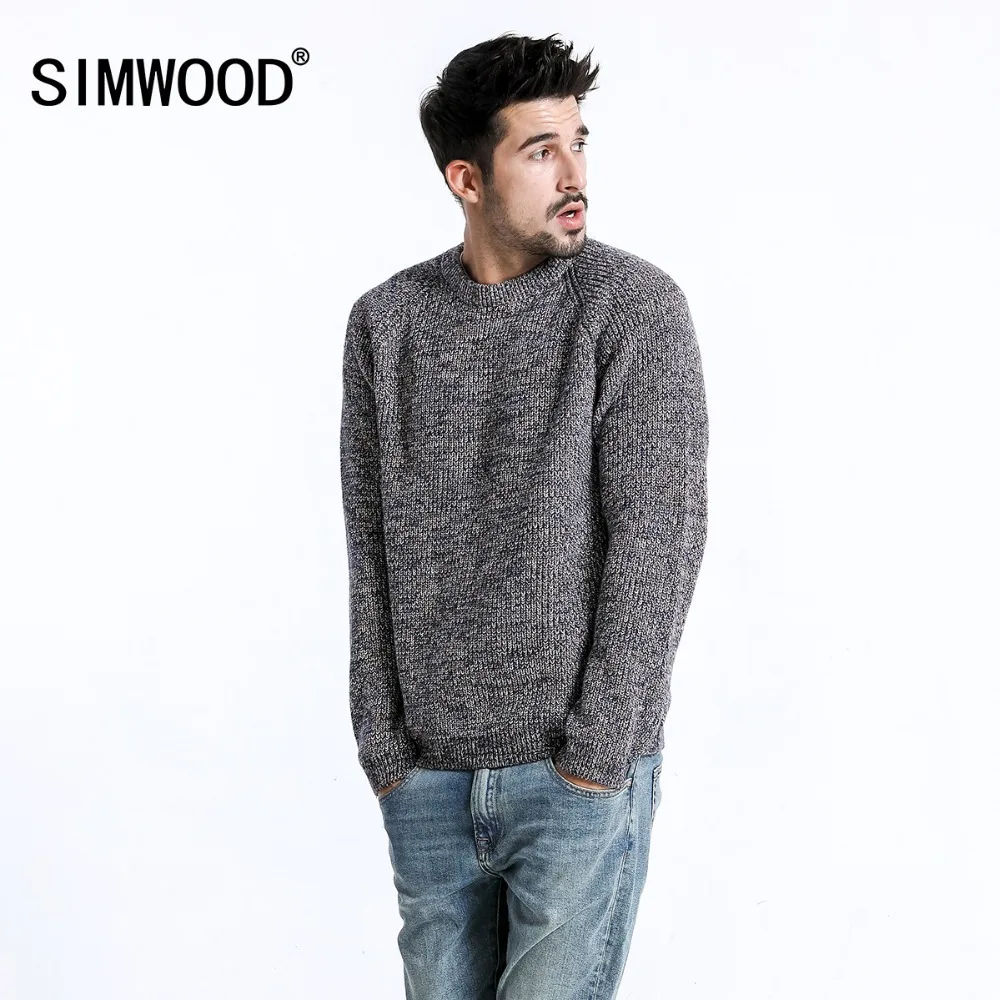 

SIMWOOD 2022 Winter New Warm Sweater Men Fashion Heathered color Pullovers Casual O-neck Plus Size Knitwear Brand Clothes 180373