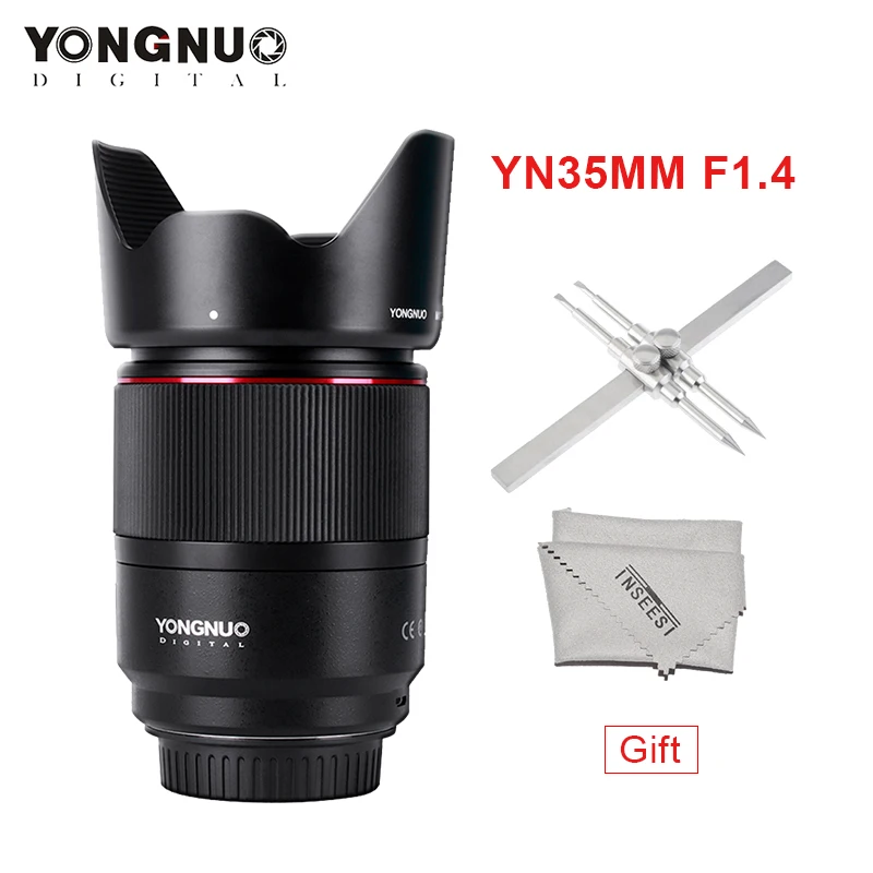 YONGNUO YN35mm объектив F1.4 широкоугольный PrimeBright F1.4 объектив с большой апертурой AF MF Объективы для Canon DSLR камер