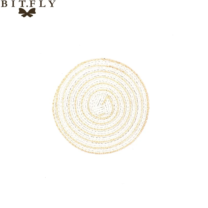 Creamy White 11cm 1 шт. тканые подставки для столовых приборов, жаростойкие коврики для обеденного стола, Нескользящие чашки для напитков, подставки для кухонных, домашних, вечерние, для украшения стола - Цвет: Creamy White 11cm