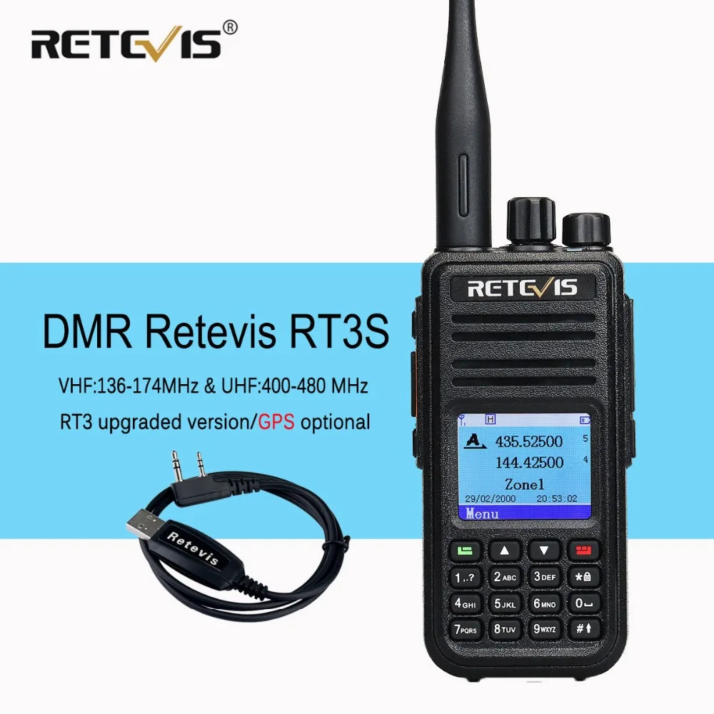 Retevis RT3S DMR цифровая рация(gps) Двухдиапазонная VHF UHF радиоприемник Amador двухсторонняя радиоприемопередатчик RT3 Модернизированная версия