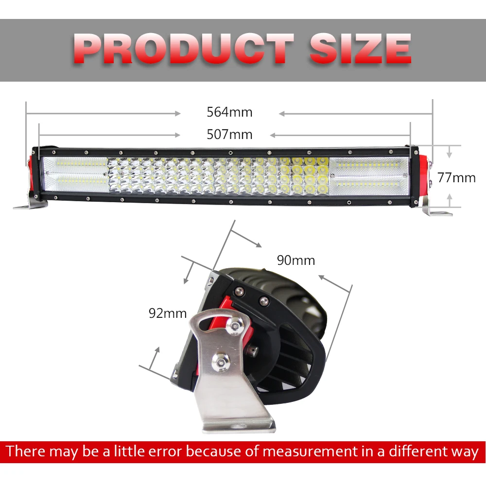 CO LIGHT 22 дюймовая 8D светодиодная балка для внедорожника 384 Вт 4 рядная