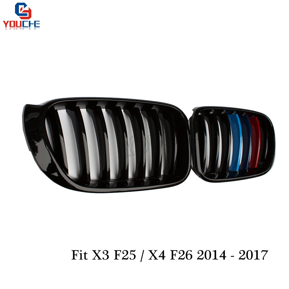 F25 F26 Глянец M tri цветные грили для BMW X3 X4 2014 2017 5 дверный внедорожник xDrive28i 20i 35i