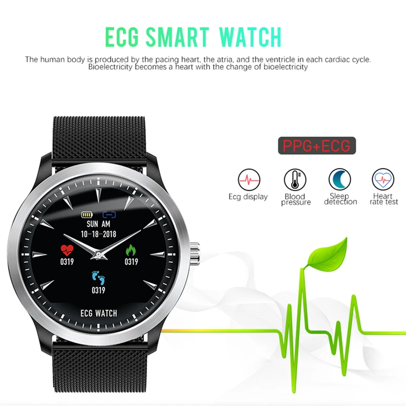 Topest ECG+ PPG спортивные часы для мужчин и женщин фитнес-трекер Смарт-браслет монитор артериального давления кожаный Смарт-браслет Relogio Masculino
