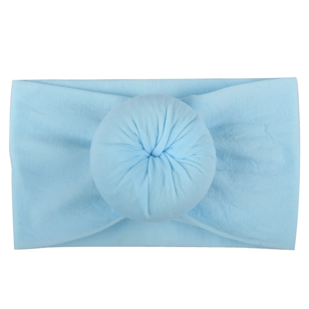 Fashion New Arrvied Girls Round Knot Nylon Headbands High Elastic Wide Head Bands Baby Turban Hair Accessories | Детская одежда и