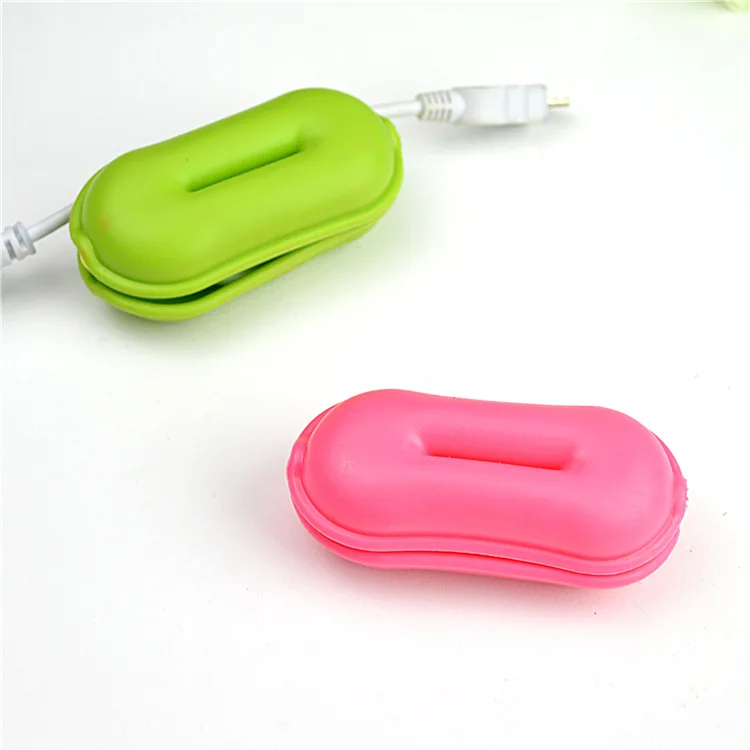 100 шт Красочные арахиса форма наушников Кабельные Winder вкладыши линия намотка