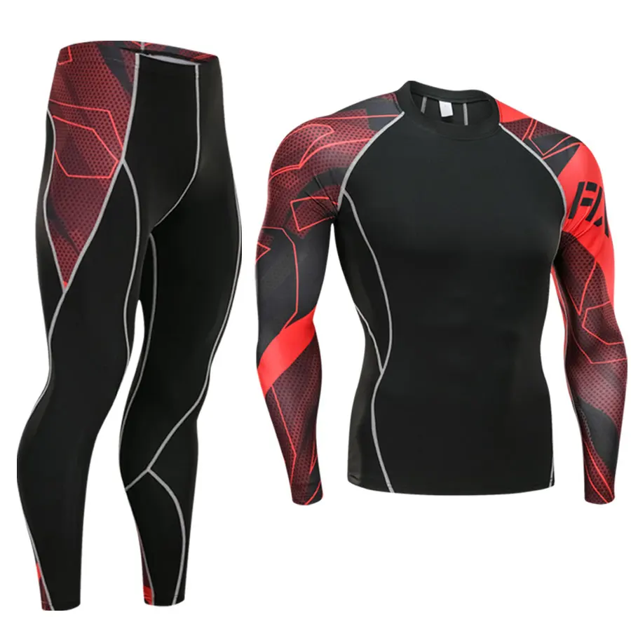 sport suit 10 Комплект термобелья для подростков, зимняя теплая тренировочная быстросохнущая одежда, кальсоны, зимнее термобелье, Рашгард, мужской спортивный костюм - Цвет: sport suit 10