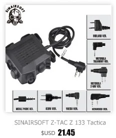 SINAIRSOFT Z-TAC Z 115 Z115 тактический U94 PTT Peltor адаптер для Motolora Talkabout/2-way/Kenwood/ICOM/Yaesu/Midland Airsoft