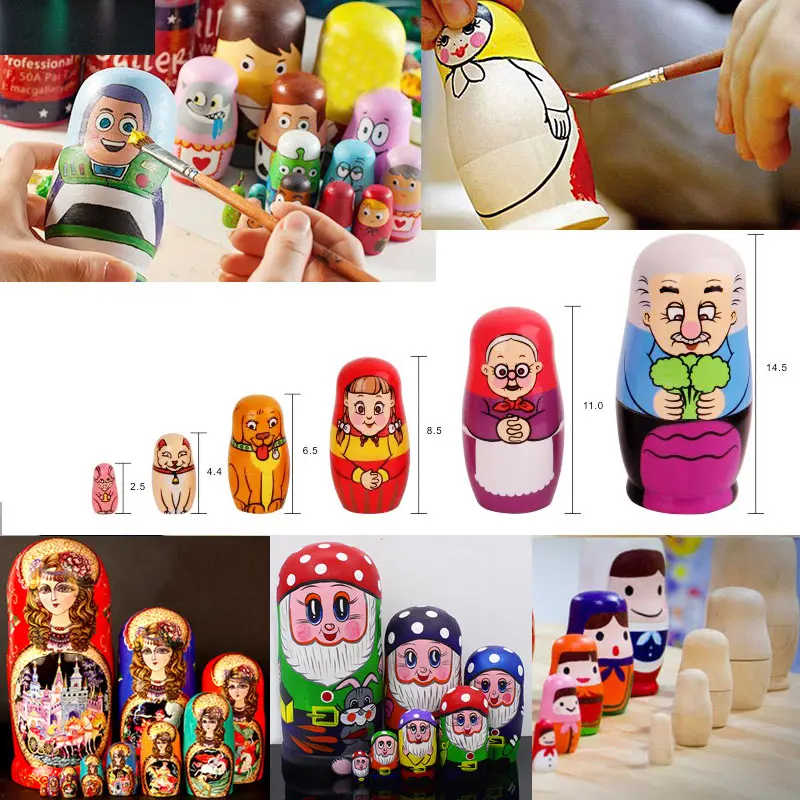 10 шт. ручной работы DIY пустые деревянные русские Матрешки подарок DIY ремесло Matryoshka традиционные@ Z347