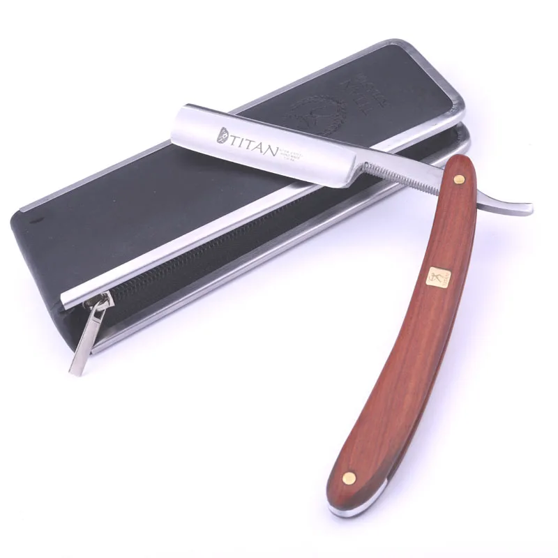 Titan Wooden handle mens shaving tools straight razor shave free shipping