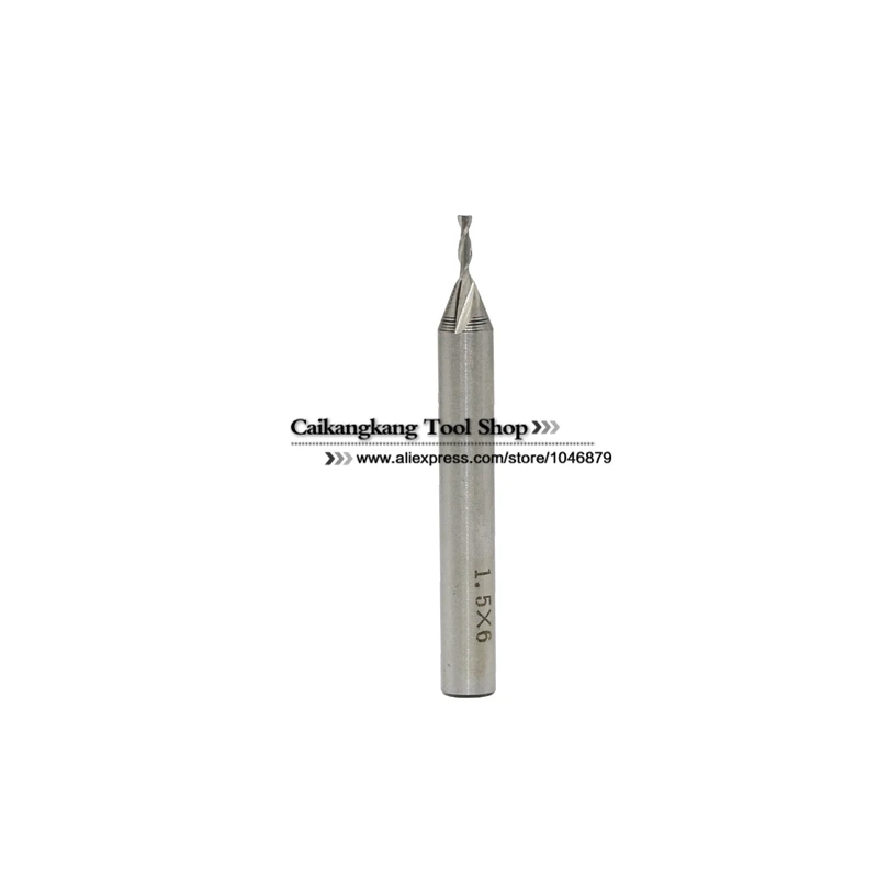 

New 2Flute Head 1.5mm End mills Milling cutter CNC bits tools W4Mo3Cr4V1 HSS & Aluminium 2F1.5*6*4*51mm