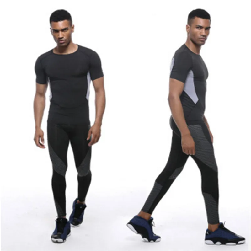 Uabrav Новая мужская затянуть Штаны плотно фитнес бренд дышащий эластичный Прочный