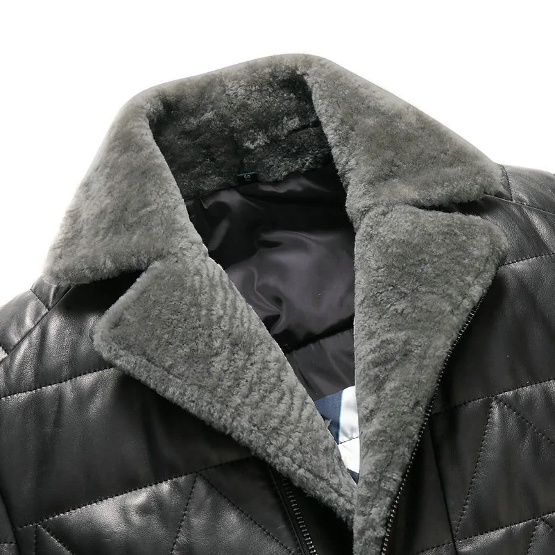 Batmo 2018 Новое поступление зимние высокого качества из овечьей кожи и белого утиного пуха настоящие кожаные