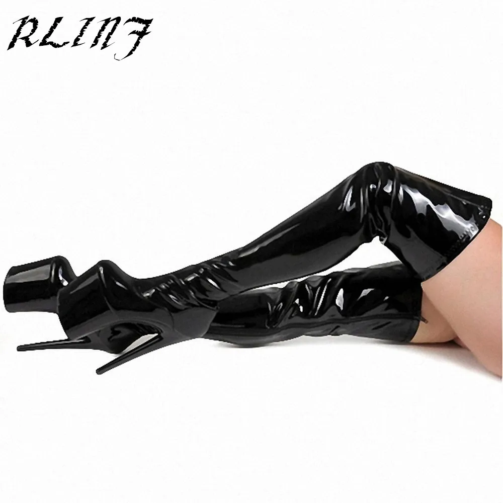 RLINF/женские пикантные сапоги до колена на водонепроницаемой платформе 20 см для